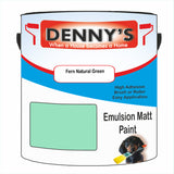 Denny's Emulsion Paint For Ceilings Colour- Fern Natural Green - Matte Low-Splatter Stain-Hide Bright