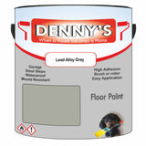 Denny's Floor Paint For Sheds Colour- Lead Alloy Grey - Durable Anti-Slip Weatherproof