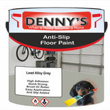 Denny's Floor Paint For Grip Coating Colour- Lead Alloy Grey - Anti-Slip Hardwearing Safe