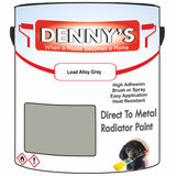 Denny's High Temp Paint For Grilles Colour- Lead Alloy Grey - Heatproof Rustguard Durable