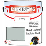 Denny's High Temp Paint For Pipes Colour- Lead Grey - Heatproof Corrosionguard Durable
