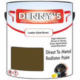 Denny's High Temp Paint For Radiators Colour- Leather Oxide Brown - Heatproof No-Yellow Durable