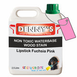 Denny's Stain Paint For Fences Colour- Lipstick Fuchsia Pink - Weatherproof Uv-Safe Protect