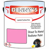 Denny's High Temp Paint For Boilers Colour- Lipstick Fuchsia Pink - Heatproof Anti-Rust Longlife