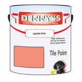 Denny's Tile Paint For Kitchen Tile Colour- Lipstick Pink - Wipe-Clean Grease-Resistant Refresh