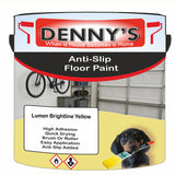 Denny's Floor Paint For Grip Coating Colour- Lumen Brightline Yellow - Anti-Slip Hardwearing Safe