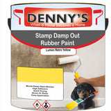 Denny's Waterpoof Paint For Stamp Out Damp Colour- Lumen Retro Yellow - Damp-Block Mould-Safe Breathable