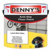 Denny's Floor Paint For Grip Coating Colour- Lumen Retro Yellow - Anti-Slip Hardwearing Safe