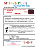 MAROON RD08 Aerosol Spray Paint Code RD08 Classic ROVER Model A60 Cambridge Automotive Restorative Paint Vehicle Touch-Up ROVER RD08 Paint Car Restoration DIY Auto Painting Classic Car Refinishing High-Quality Spray Paint Automotive Finish Vehicle Restoration Supplies Custom Car Paint Auto Body Paint Aerosol Can Automotive Refinishing Paint for Classic Cars