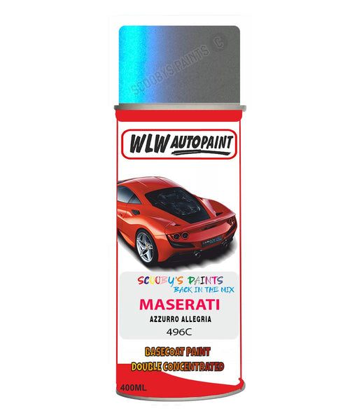 Maserati Azzurro Allegria Aerosol Spray Paint Code 496C Basecoat Spray Paint