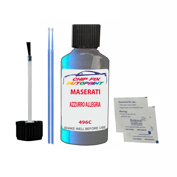 Maserati All Models Azzurro Allegria Touch Up Paint Code 496C