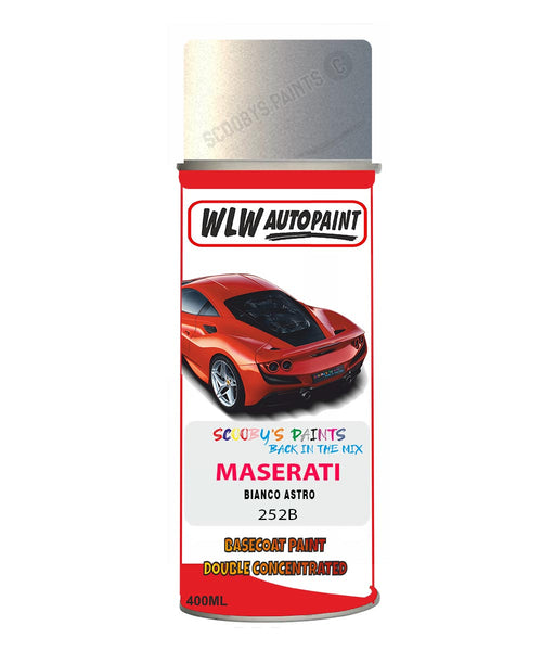 Maserati Bianco Astro Aerosol Spray Paint Code 252B Basecoat Spray Paint