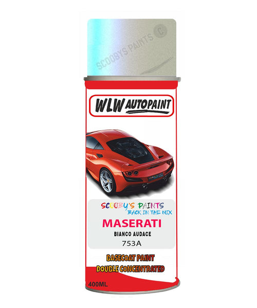 Maserati Bianco Audace Aerosol Spray Paint Code 753A Basecoat Spray Paint