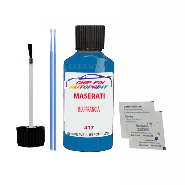 Maserati All Models Blu Francia Touch Up Paint Code 417