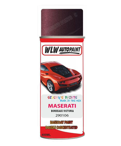 Maserati Bordeaux Victoria Aerosol Spray Paint Code 290106 Basecoat Spray Paint