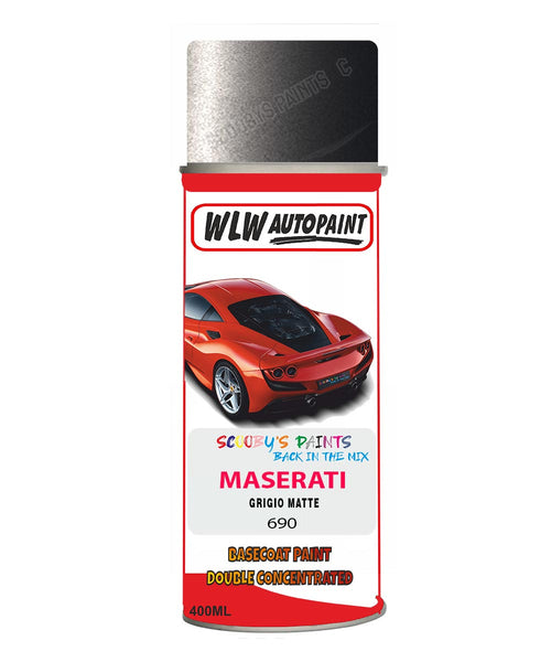 Maserati Grigio Matte Aerosol Spray Paint Code 690 Basecoat Spray Paint