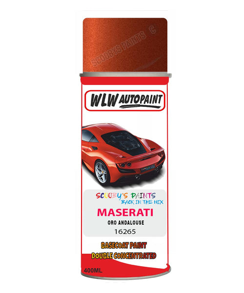 Maserati Oro Andalouse Aerosol Spray Paint Code 16265 Basecoat Spray Paint