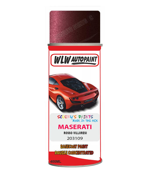 Maserati Rosso Villoresi Aerosol Spray Paint Code 203109 Basecoat Spray Paint