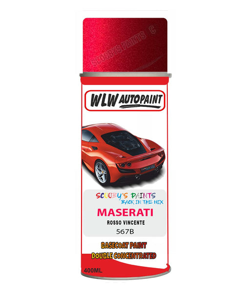 Maserati Rosso Vincente Aerosol Spray Paint Code 567B Basecoat Spray Paint