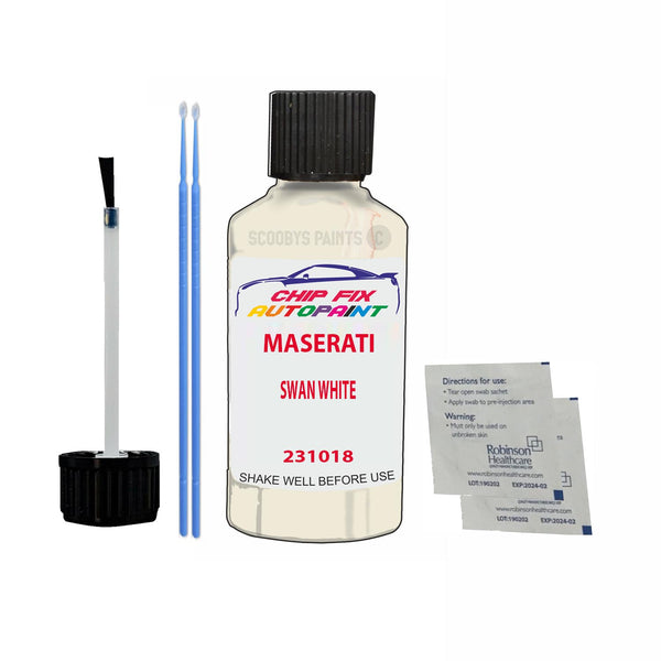 Maserati All Models Swan White Touch Up Paint Code 231018