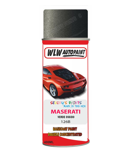 Maserati Verde Ossido Aerosol Spray Paint Code 126B Basecoat Spray Paint