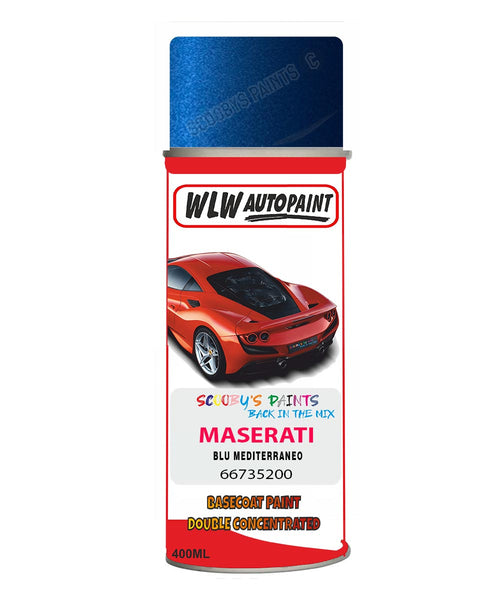 Maserati Blu Mediterraneo Aerosol Spray Paint Code 66735200 Basecoat Spray Paint