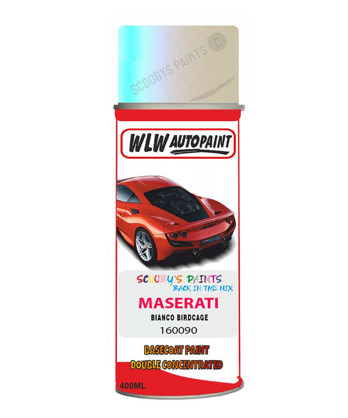 Maserati Bianco Birdcage Aerosol Spray Paint Code 160090 Basecoat Spray Paint