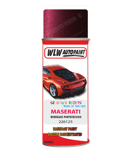 Maserati Bordeaux Pontevecchio Aerosol Spray Paint Code 226125 Basecoat Spray Paint