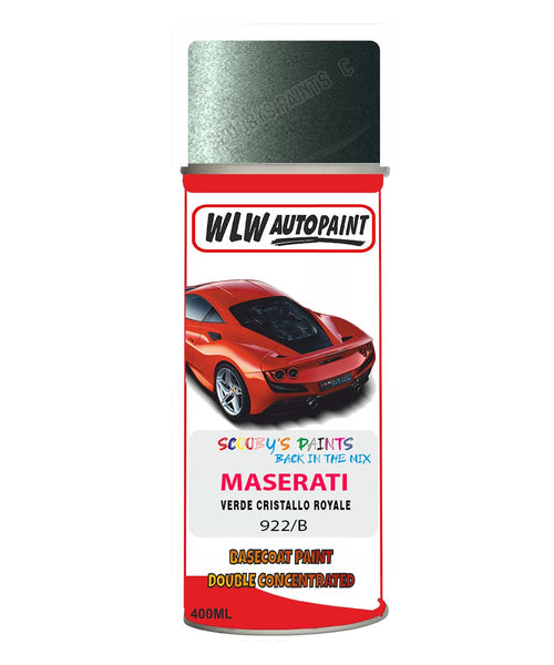 Maserati Verde Cristallo Royale Aerosol Spray Paint Code 922/B Basecoat Spray Paint