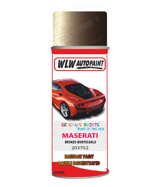 Maserati Bronzo Montecarlo Aerosol Spray Paint Code 203702 Basecoat Spray Paint