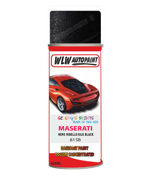 Maserati Nero Ribelle/Silk Black Aerosol Spray Paint Code 815B Basecoat Spray Paint
