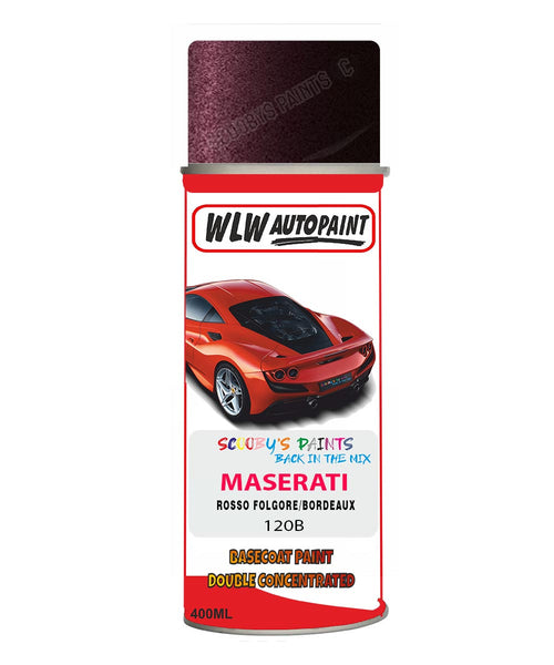 Maserati Rosso Folgore/Bordeaux Aerosol Spray Paint Code 120B Basecoat Spray Paint