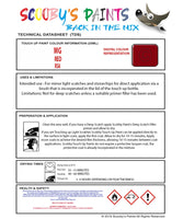 Instructions for use MG All Models Touch Up Paint