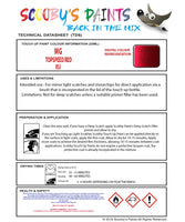 Instructions for use MG ZS Touch Up Paint