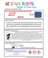 MINERAL BLUE Aerosol Spray Paint Code BU9 Classic ROVER Model A60 Cambridge Automotive Restorative Paint Vehicle Touch-Up ROVER BU9 Paint Car Restoration DIY Auto Painting Classic Car Refinishing High-Quality Spray Paint Automotive Finish Vehicle Restoration Supplies Custom Car Paint Auto Body Paint Aerosol Can Automotive Refinishing Paint for Classic Cars