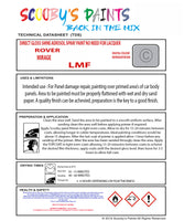 MIRAGE Aerosol Spray Paint Code LMF Classic ROVER Model 2500 Automotive Restorative Paint Vehicle Touch-Up ROVER LMF Paint Car Restoration DIY Auto Painting Classic Car Refinishing High-Quality Spray Paint Automotive Finish Vehicle Restoration Supplies Custom Car Paint Auto Body Paint Aerosol Can Automotive Refinishing Paint for Classic Cars