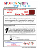 Rover MONZA RED Spray or Brush Paint For Classic Rover Model Montego Restore my Old Rover