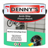 Denny's Floor Paint For Grip Coating Colour- Machine Camouflage Green - Anti-Slip Hardwearing Safe