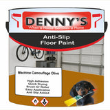 Denny's Floor Paint For Grip Coating Colour- Machine Camouflage Olive - Anti-Slip Hardwearing Safe