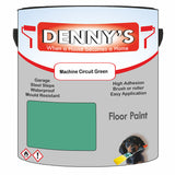 Denny's Floor Paint For Sheds Colour- Machine Circuit Green - Durable Anti-Slip Weatherproof