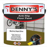 Denny's Floor Paint For Grip Coating Colour- Machine Depot Olive - Anti-Slip Hardwearing Safe