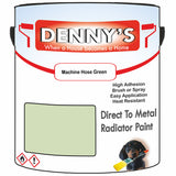 Denny's High Temp Paint For Radiators Colour- Machine Hose Green - Heatproof No-Yellow Durable