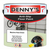 Denny's Floor Paint For Grip Coating Colour- Machine Hose Green - Anti-Slip Hardwearing Safe