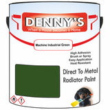Denny's High Temp Paint For Radiators Colour- Machine Industrial Green - Heatproof No-Yellow Durable