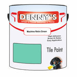 Denny's Tile Paint For Kitchen Tile Colour- Machine Retro Green - Wipe-Clean Grease-Resistant Refresh