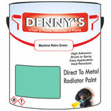 Denny's High Temp Paint For Pipes Colour- Machine Retro Green - Heatproof Corrosionguard Durable