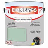 Denny's Floor Paint For Sheds Colour- Machine Workshop Green - Durable Anti-Slip Weatherproof