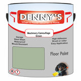 Denny's Floor Paint For Sheds Colour- Machinery Camouflage Green - Durable Anti-Slip Weatherproof