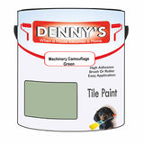 Denny's Tile Paint For Kitchen Tile Colour- Machinery Camouflage Green - Wipe-Clean Grease-Resistant Refresh