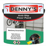 Denny's Floor Paint For Grip Coating Colour- Machinery Circuit Green - Anti-Slip Hardwearing Safe